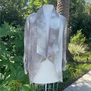 Alberto Makali waterfall laser cut open cardigan- size L